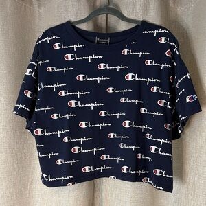 Champion Dark Blue All-Over Logo Tee